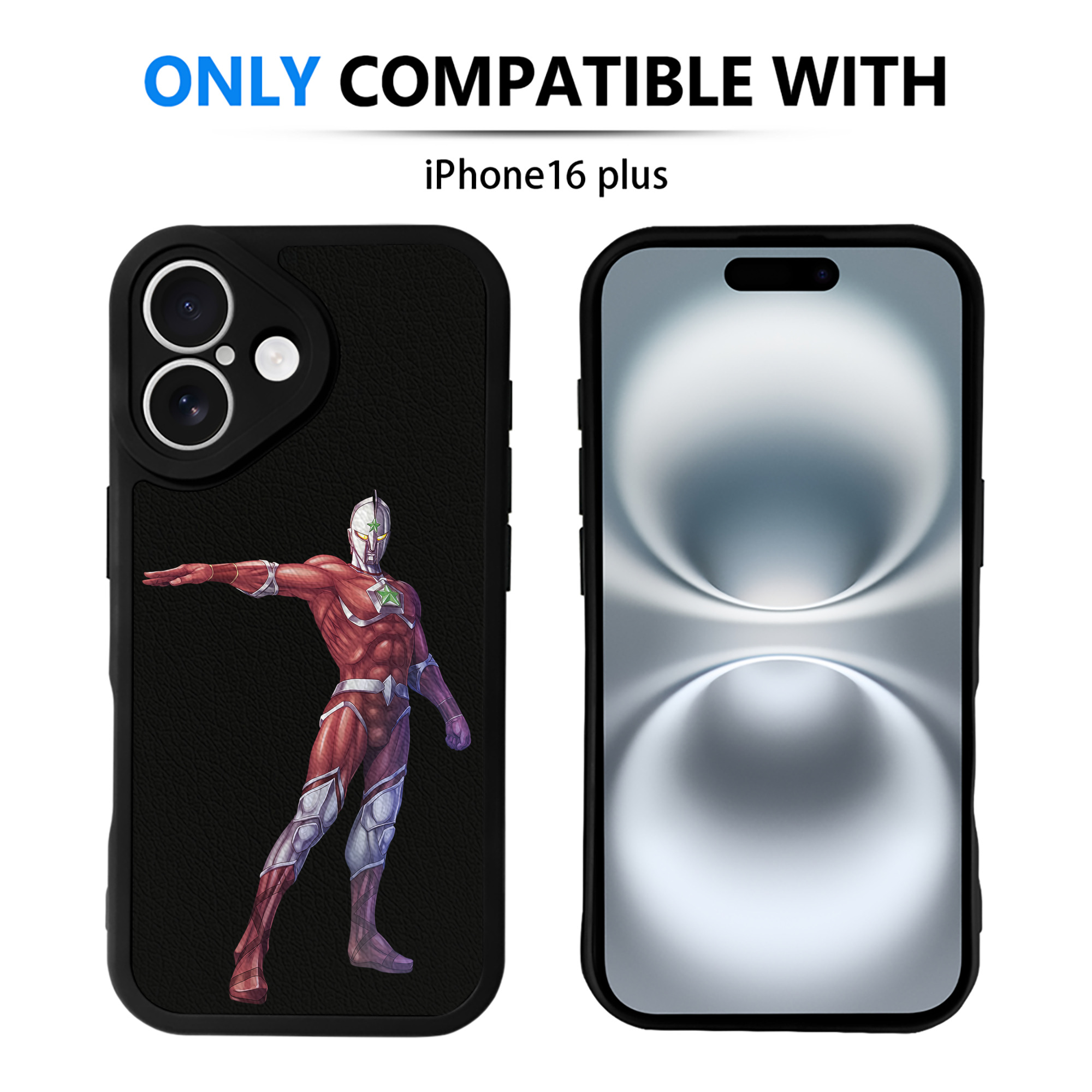 （画像用） ウルトラマン Ultraman 【iPhone 16シリーズ対応】シリコンスマホケース（レザー調） 材質：シリコン